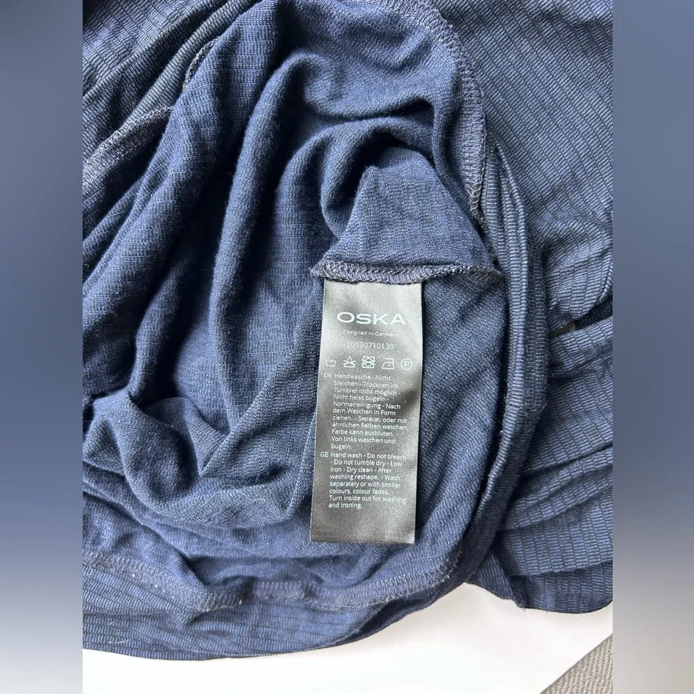 OSKA elegant navy/indigo striped long sleeve top/tunic - so soft on the skin! - Picture 5 of 8